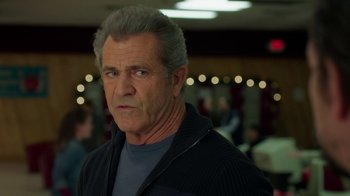 Movie still from “Daddy's Home 2” (2017), directed by Sean Anders – A person wearing a jacket; Close Up shot, Over the shoulder angle