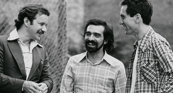 Movie still from “De Palma” (2015), directed by Jake Paltrow – A group of men standing next to each other; Close Up shot, Low angle