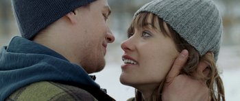 Movie still from “Deadfall” (2012), directed by Stefan Ruzowitzky – A man and a woman looking at each other's face; Close Up shot, Over the shoulder angle