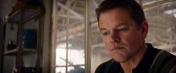 Movie still from “Ford v Ferrari” (2019), directed by James Mangold – A person with blue eyes; Close Up shot, Low angle