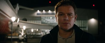 Movie still from “Ford v Ferrari” (2019), directed by James Mangold – A person wearing a jacket; Close Up shot, Low angle