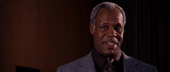 Movie still from “Dreamgirls” (2006), directed by Bill Condon – An older man wearing a suit and a tie; Close Up shot, Low angle