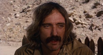 Movie still from “Easy Rider” (1969), directed by Dennis Hopper – A person with long hair; Close Up shot, Low angle