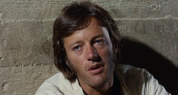 Movie still from “Easy Rider” (1969), directed by Dennis Hopper – A person with long brown hair; Close Up shot, Low angle