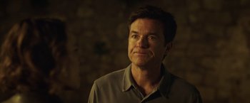 Movie still from “Game Night” (2018), directed by John Francis Daley – Close Up shot, Over the shoulder angle