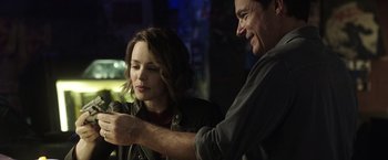 Movie still from “Game Night” (2018), directed by John Francis Daley – Close Up shot, Over the shoulder angle