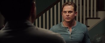 Movie still from “Game Night” (2018), directed by John Francis Daley – Close Up shot, Over the shoulder angle