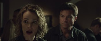 Movie still from “Game Night” (2018), directed by John Francis Daley – Close Up shot, Over the shoulder angle