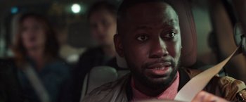 Movie still from “Game Night” (2018), directed by John Francis Daley – Close Up shot, Over the shoulder angle