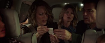 Movie still from “Game Night” (2018), directed by John Francis Daley – Close Up shot, Over the shoulder angle