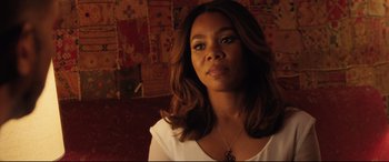 Movie still from “Girls Trip” (2017), directed by Malcolm D. Lee – A person with long hair; Close Up shot, Low angle