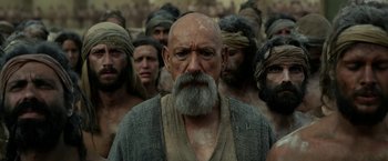 Movie still from “Exodus: Gods and Kings” (2014), directed by Ridley Scott – A group of men standing next to each other; Close Up shot, Low angle