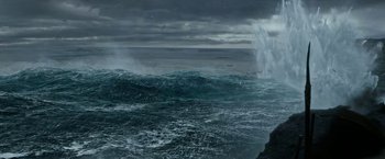 Movie still from “Exodus: Gods and Kings” (2014), directed by Ridley Scott – A large body of water near a body of water; Extreme Wide shot, High angle