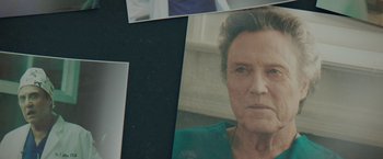 Movie still from “Father Figures” (2017), directed by Lawrence Sher – An older woman is looking at the camera; Extreme Close Up shot, Low angle