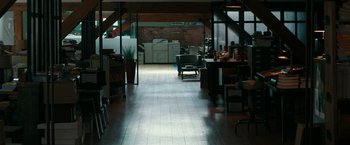 Movie still from “Fifty Shades Darker” (2017), directed by James Foley – An empty room with a lot of furniture in it; Extreme Wide shot, High angle