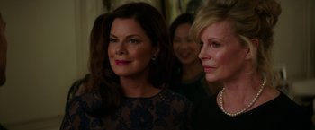 Movie still from “Fifty Shades Darker” (2017), directed by James Foley – A group of women standing next to each other in a room; Close Up shot, Over the shoulder angle