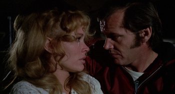 Movie still from “Five Easy Pieces” (1970), directed by Bob Rafelson – A man and a woman looking into each others eyes; Close Up shot, Over the shoulder angle