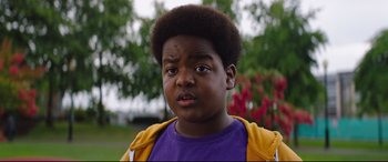 Movie still from “Good Boys” (2019), directed by Gene Stupnitsky – A young person with an angry look on his face; Close Up shot, Low angle