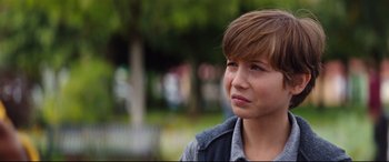 Movie still from “Good Boys” (2019), directed by Gene Stupnitsky – A young boy is looking into the distance; Close Up shot, Over the shoulder angle
