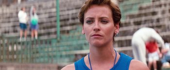 Movie still from “Free Willy” (1993), directed by Simon Wincer – A person wearing a blue shirt; Close Up shot, Low angle