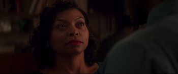 Movie still from “Hidden Figures” (2016), directed by Theodore Melfi – A person looking up at the sky; Close Up shot, Over the shoulder angle