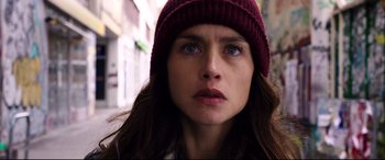 Movie still from “Hitman: Agent 47” (2015), directed by Aleksander Bach – A person wearing a hat; Close Up shot, Low angle