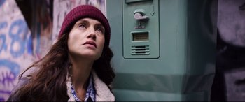 Movie still from “Hitman: Agent 47” (2015), directed by Aleksander Bach – A person near a wall; Close Up shot, Low angle