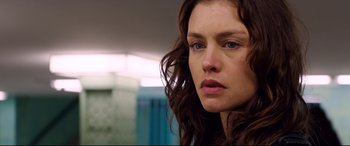 Movie still from “Hitman: Agent 47” (2015), directed by Aleksander Bach – A person with long hair; Close Up shot, Low angle