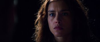 Movie still from “Hitman: Agent 47” (2015), directed by Aleksander Bach – A woman's face in the dark; Close Up shot, Low angle