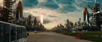 Movie still from “Geostorm” (2017), directed by Dean Devlin – An image of an image of an image of an image of an image of an image of an image of an image of an image of an image; Extreme Wide shot, Low angle