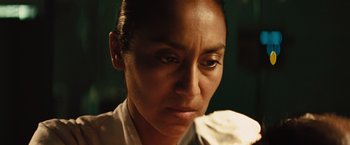 Movie still from “Get the Gringo” (2012), directed by Adrian Grunberg – A person looking at the camera; Close Up shot, Low angle