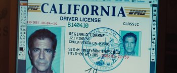 Movie still from “Get the Gringo” (2012), directed by Adrian Grunberg – A california driver's license; Extreme Close Up shot, Overhead angle