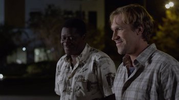 Movie still from “God's Not Dead” (2014), directed by Harold Cronk – A couple of men standing next to each other; Close Up shot, Over the shoulder angle