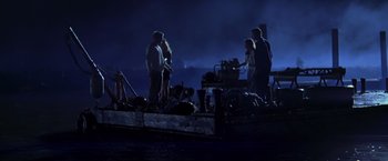 Movie still from “I Know What You Did Last Summer” (1997), directed by Jim Gillespie – A group of people standing on top of a boat; Wide shot, High angle