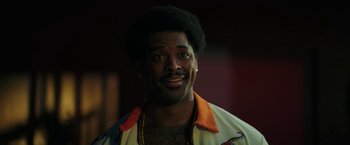 Movie still from “Halloween Ends” (2022), directed by David Gordon Green – A person wearing a jacket; Close Up shot, Low angle