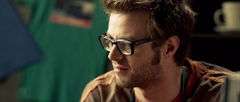 Movie still from “Hard Candy” (2005), directed by David Slade – A person wearing glasses; Close Up shot, Low angle