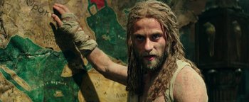 Movie still from “Hercules” (2014), directed by Brett Ratner – A man with long hair and a long beard; Close Up shot, Low angle