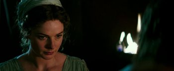 Movie still from “Hercules” (2014), directed by Brett Ratner – A person wearing a dress; Close Up shot, Over the shoulder angle