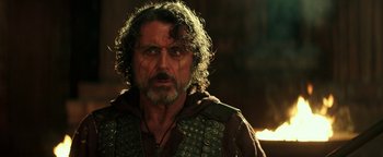 Movie still from “Hercules” (2014), directed by Brett Ratner – A person with a beard; Close Up shot, Over the shoulder angle