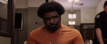 Movie still from “Horrible Bosses” (2011), directed by Seth Gordon – A person with a beard; Close Up shot, Low angle