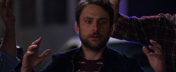 Movie still from “Horrible Bosses” (2011), directed by Seth Gordon – A person with a beard; Close Up shot, Over the shoulder angle