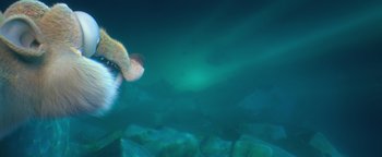 Movie still from “Ice Age: Continental Drift” (2012), directed by Michael Thurmeier – The eye of an animal in the water; Close Up shot, High angle