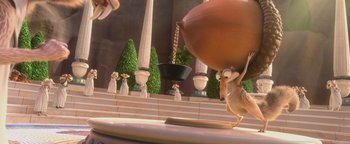 Movie still from “Ice Age: Continental Drift” (2012), directed by Michael Thurmeier – An image of a scene in ice age; Medium shot, Low angle