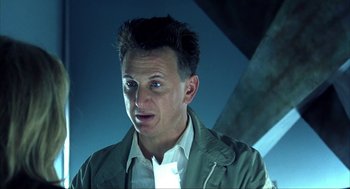 Movie still from “I Am Sam” (2001), directed by Jessie Nelson – A person wearing a shirt and jacket; Close Up shot, Low angle