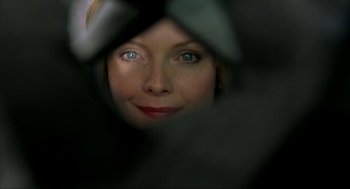 Movie still from “I Am Sam” (2001), directed by Jessie Nelson – A person's face with blue eyes; Extreme Close Up shot, Overhead angle