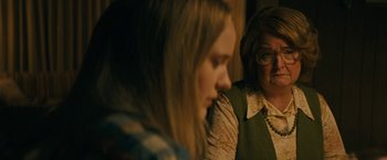 Movie still from “I'm Your Woman” (2020), directed by Julia Hart – Two women sitting next to each other in a room; Close Up shot, Over the shoulder angle