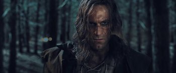 Movie still from “I, Frankenstein” (2014), directed by Stuart Beattie – A person with long brown hair; Close Up shot, Low angle