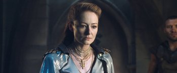 Movie still from “I, Frankenstein” (2014), directed by Stuart Beattie – A person wearing a necklace; Close Up shot, Low angle