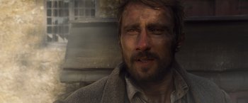 Movie still from “Far from the Madding Crowd” (2015), directed by Thomas Vinterberg – A person wearing a jacket; Close Up shot, Low angle