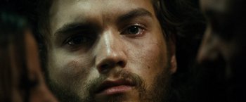 Movie still from “Into the Wild” (2007), directed by Sean Penn – A person with a beard; Extreme Close Up shot, Low angle